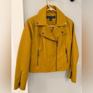French Connection Mustard Leather Jacket